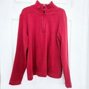Banana Republic Red Half-Zip Fleece Sweater